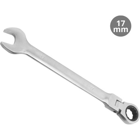 Ring-Maulschlüssel mit Gelenkratsche CR-V 17 mm