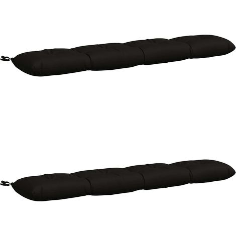 Coussins de Banc VIANEN 2 pc 100 % polyester Noir vidaXL (1/5)