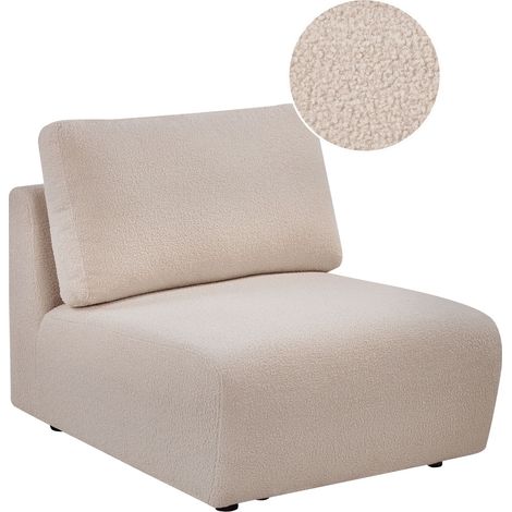 Chair Module Beige Boucle 1 Seat Modern Style KIVVIK (1/5)