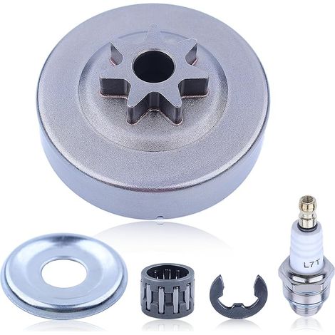 3/8 "-7 Dents Tambour d'embrayage Roulement à Aiguilles Kit pour Stihl 034 036 039 MS310 MS360 MS390 034 Tronçonneuse Pièces de Rechange avec Rondelle d'embrayage Agrafe Bougie d'allumage