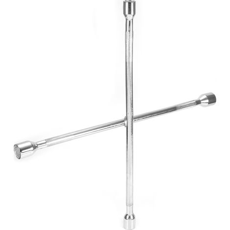 Accessoire voiture clé à roue 4 voies acier chrome-vanadium multi-usage démonte-pneu 17/19/23/21 mm 1 clé (1/5)