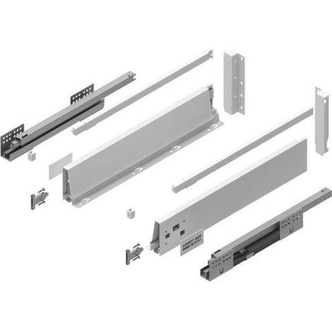 Tiroir BOX2 - Rail Carré - 300 mm - Blanc - Charge Maximale 40 Kg - Extension Complète - Fermeture En Douceur (1/5)