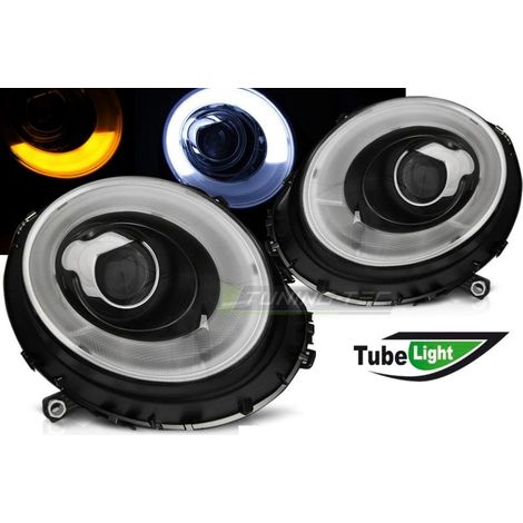 Paire de feux phares Mini cooper 06-14 Daylight LTI noir-27361568 (1/4)