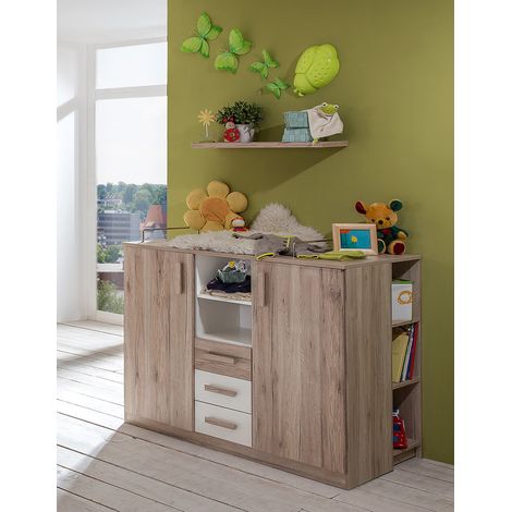 Babyzimmer Set 4-teilig in Eiche mit weiß CANTON-43 (1/5)