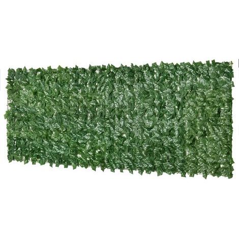Haie Artificielle Brise-Vue décoration Rouleau 3L x 1H m Feuillage réaliste Anti-UV Vert