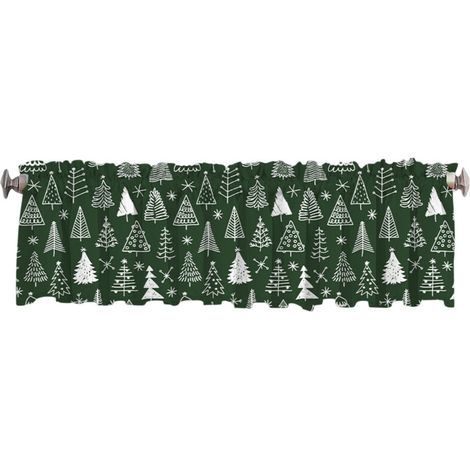 Bardusch-Cantonnière de Noël, cantonnières de Noël à flocons de neige pour fenêtres, cantonnières à œillets, habillage de fenêtre de Noël à flocons de neige, petit rideau pour Noël et l'hiver// (1/5)