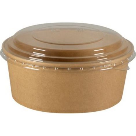 Bols en carton kraft et couvercles en PET 780 mL par 50 (1/4)