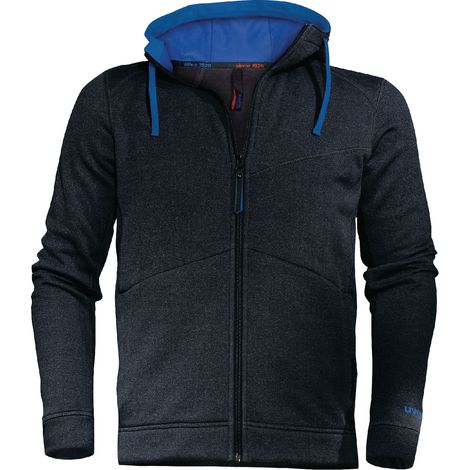 Uvex Suxxeed Herren-Hoodie - Dunkelgrauer Männer-Kapuzenpullover - mit Reißverschluss: XS (1/5)