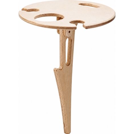 Table à vin pliable en bois d'extérieur, avec porte-verres à vin, pour la plage, le jardin, les pique-niques et les fêtes (1/5)