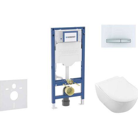 Geberit Duofix - Set per installazione pre- parete, vaso Subway 2.0 e sedile softclose, pulsante Sigma50, bianco alpino SANI11CK3115