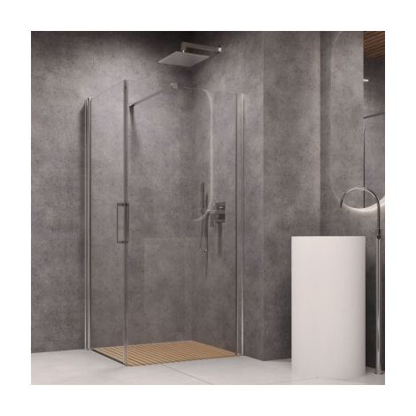 Lato fisso per porta battente briar 6 millimetri chrome per box doccia misure 72-75xh195 cm trasparente - confezione 1