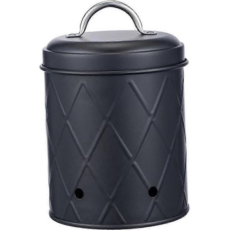 Kartoffel-Zwiebel-Knoblauch-Topf, atmungsaktive Metallbox, Gemüseaufbewahrungsdose, Lebensmittelbehälter für Picknicks, Outdoor-Aktivitäten, Schmoren und Camping-Black Style C (1/5)