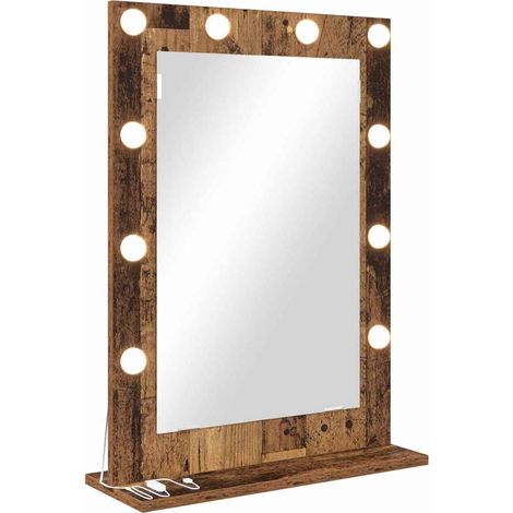 Miroir de vanité Rectangulaire Chêne fumé 70 x 50 x 18 cm