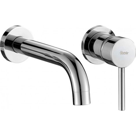 REA – Robinet encastré de lavabo chrome – Montage mural – Bec 150mm – Tête céramique – Garantie 5 ans (1/5)