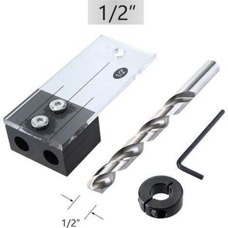 1/2" Hole Drilling Locator Hole Drill Guide Woodworking Tool Straight Hole Jig Locator (1/5)