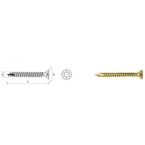 Tornillo para madera amarillo galvanizado NA torx PFS+ T20 4.516MM - 2.0 STO - 510 4.516 (1/2)