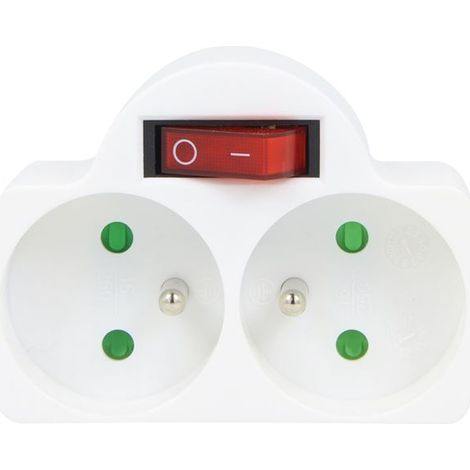 PROFILE - Fiche biplitte 2x16a +interrupteur blister