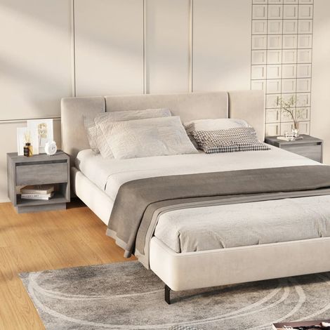 vidaXL Comodini 2 pz Grigio Sonoma 45x34x44 cm in Truciolato (1/5)