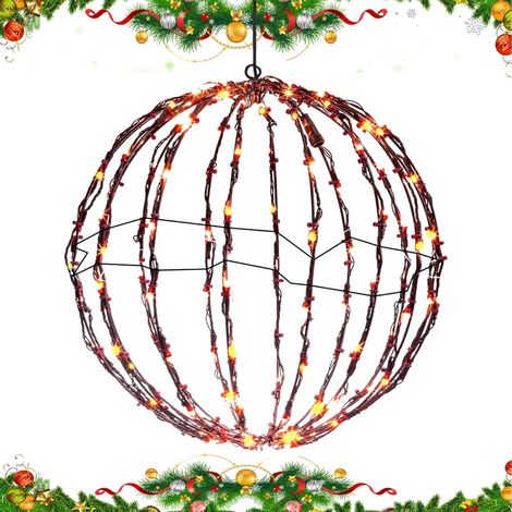 Guirlande Lumineuse Sphère Noël Sphère Pliable Extérieur pour Jardin - Décoration Fête Arbre Intérieur Extérieur Jardin Patio Nuit (1/5)