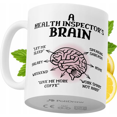 Taza para inspector de sanidad. Divertida taza de café o té con diseño gráfico y texto humorístico. Taza ideal para cumpleaños, santos, días festivos. Taza premium para ocasiones especiales en casa, o (1/5)