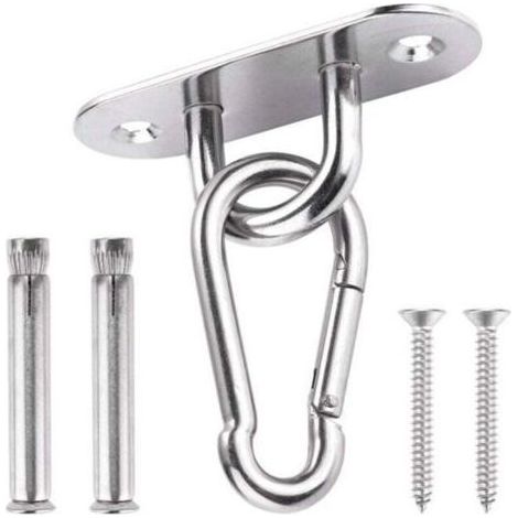 Deckenhaken, Tragkraft 450 kg, robuster Decken- und Wandhaken aus Edelstahl 304, Aufhängeset für Hängematten, Boxsäcke und Yogasessel (1/4)