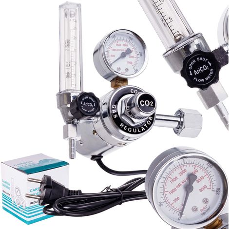 Riduttore di CO2 Argon con rotametro, riscaldatore a gas 230V
