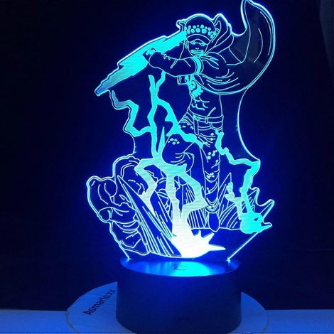 Veilleuse 3D pour garçon, figurine Trafalgar D. Water Law ONE PIECE, veilleuse LED 3D inspirée du manga japonais, idéale pour décorer une chambre d'enfant. (1/5)