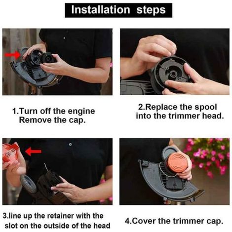 Bobine de fil en nylon pour coupe bordure Black & Decker - - A6481 A6485 - Paquet de 6 (1/4)