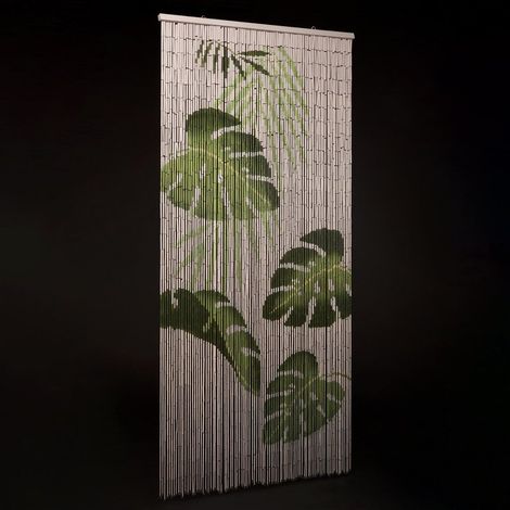 Dekorationsvorhang Palmblatt Bambusröhrchen, 90 x 200 cm (1/2)