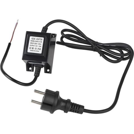 Transformateur LED 12 V 15 W IP68 - Pour usage extérieur - Étanche - Idéal pour les piscines - Transformateur 220 V vers 12 V - LED avec prise - Entrée/Sortie 220 V - 50 Hz - 12 V CA