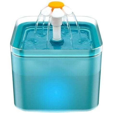 Cat Water Fountain, Ultra-Quiet Cat Water Fountain, Water Fountain with LED Light, 2 Liters, Multiple Filtration, Provides Running Water, Three Water Flow Modes