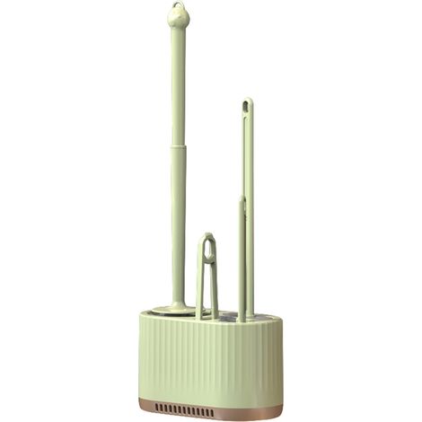 Brosse WC 4 en 1 Vert Avocat Brosse WC & Support Green Stuff dans la salle de bain Brosse WC à poser ou à fixer au mur Accessoires de salle de bain (1/5)