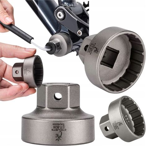 Llave de vaso para ciclistas para tuerca de pedalier Shimano de 16 dientes y 41 mm (1/4)