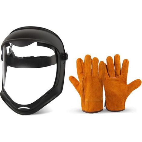 Full Face Helmet with Visor Anti-Fog Cover Safety Grinding, Fall Protection, Double Headband Mask