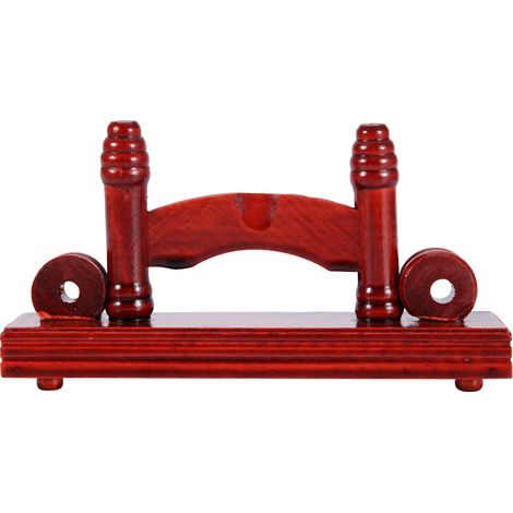 Étagère décorative en bambou pour évent pliant chinois, support d'exposition à main, teinte rouge mat (1/5)