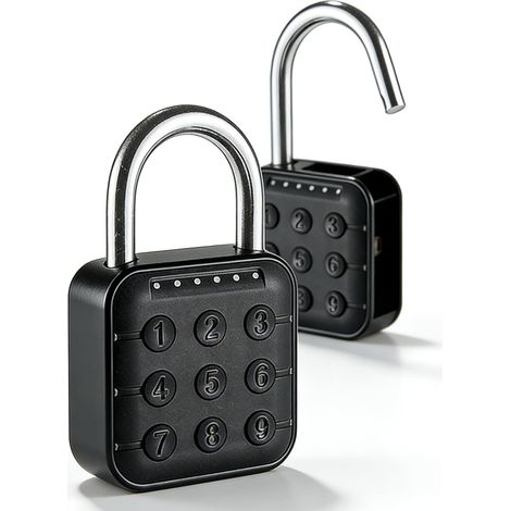 Electronique Cadenas Code, 6 Chiffres Cadenas à Code Cadenas Casier, Etanche Cadenas à Combinaison Sécurité Cadenas à Piles Exterieur Intérieur Pour Valises, Casiers, Gymnase, Garage, Portail (1/5)