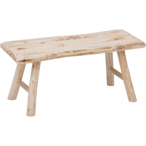 Atmosphera – Banc en bois de peuplier 70 cm – Charge maximale 130 kg – Design rustique pour intérieur – Meuble d'appoint décoratif
