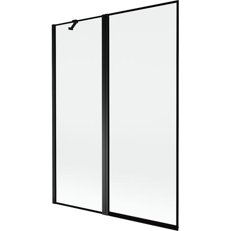 Mexen Mist paroi de douche 2 volets gauche 130 x 150 cm, cadre noir, noir - 8A9-130-011-70-70-L (1/5)