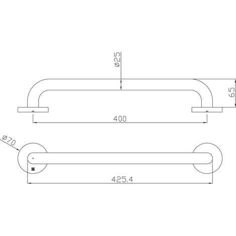 Barre de relevage inox série BR02 25x400mm - HERACLES - B-INOX-BR02 (1/3)