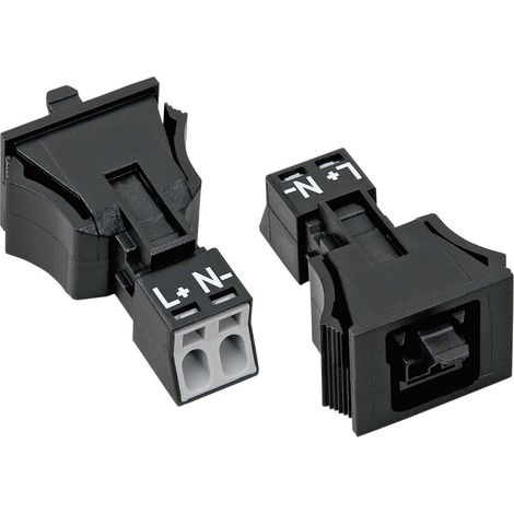 WAGO 890-702 Netz-Steckverbinder WINSTA MINI Buchse, gerade Gesamtpolzahl: 2 16 A Schwarz 1 St. (1/2)