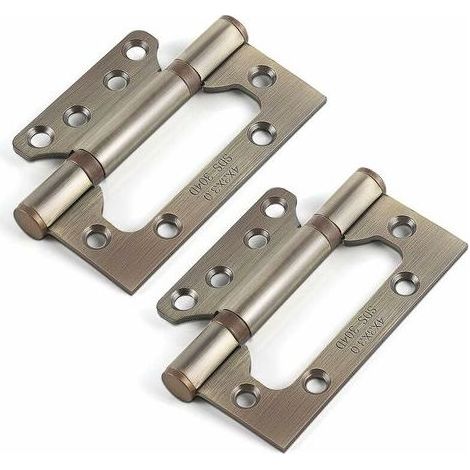 Charnières en Acier Inoxydable,4 Pouces Rectangulaire Feuille 100mm Charnières de Porte, Bronze Ancien,4pcs (1/5)