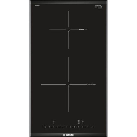 Table de cuisson vitrocéramique BOSCH PIB375FB1E - 2 foyers induction - QuickStart - Sécurité enfants