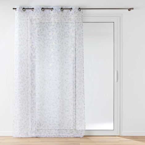 Voilage à œillets 140 x 240 cm – Voile imprimé métallisé DUCHESSE – Sable (1/3)
