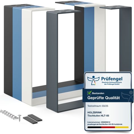 HOLZBRINK Tischbeine Metall Grau 1 Stück  Tischkufen/Tischgestell für Couchtisch, Esstisch, Schreibtisch, Sitzbank  Möbelfüße size: 40x43cm