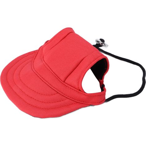Casquette de baseball pour chien, protection solaire, confortable et ajustable, avec trous pour les oreilles, pour petits chiens, rouge, taille S (1/5)