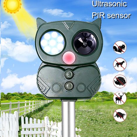 MIMOSON-Répulsif à ultrasons pour chats et animaux, alarme sonore et lumineuse, recharge solaire, étanche, répulsif à insectes pour chats et chiens, etc. (1/5)