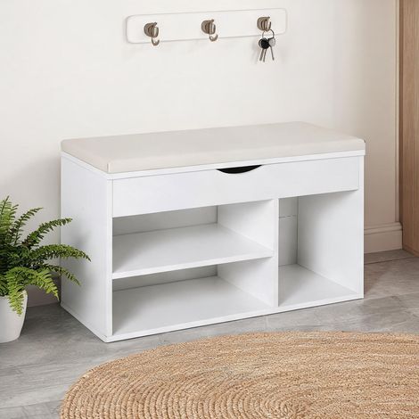 Console bianco en legno particellare 80 x 30 x 47 cm (1/5)