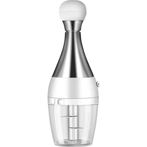 Hachoir manuel, hachoir rapide avec lame en acier inoxydable, pour hacher fruits, oignons, herbes, ail, noix, gingembre. Hachoir à légumes/hachoir à viande/mixeur/blender portatif. (1/5)