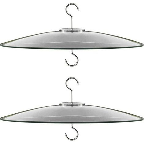 2X Déflecteur D'Écureuil en Verre pour Poteau de Mangeoire à Oiseaux - Crochets de Berger/Suspension au Poteau - Protection Contre les (1/4)