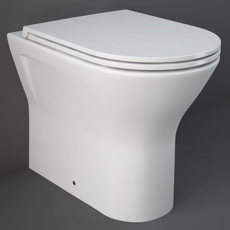 RAK Resort Rimless Back to Wall Toilet with Slim Sandwich Soft Close Seat (1/3)